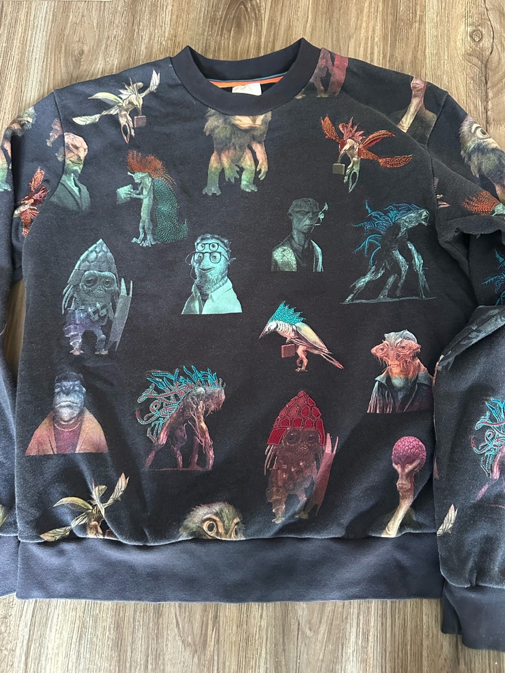 Paul Smith Men in Black Graphic  Crewneck Sweater